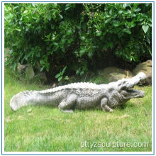 Estátua de crocodilo do jardim da vida tamanho da fibra de vidro